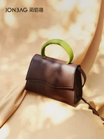 jonbag new texture design french contrast color fluffy shoulder bag niche ins trend wild chocolate color portable shoulder bag