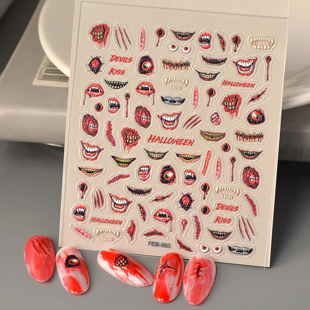 Наклейки для ногтей на Хэллоуин дом со злыми привидениями милые и крутые