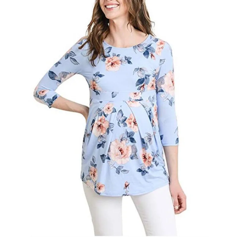 Элегантный топ для беременных женщин плиссированный Повседневный Топ средней