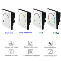 New 86 sty Touch Panel Switch DC12V 24V Controller Light Dimmer single color/CT/RGB/RGBW LED Strip Tempered Glass Wall Switch