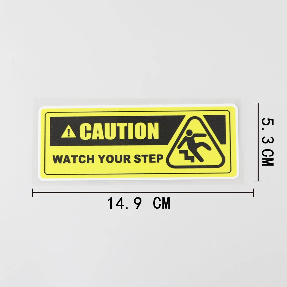 Personality Customization Car Sticker Caution Watch Your Step Warning Decal PVC 14.9CM×5.3CM