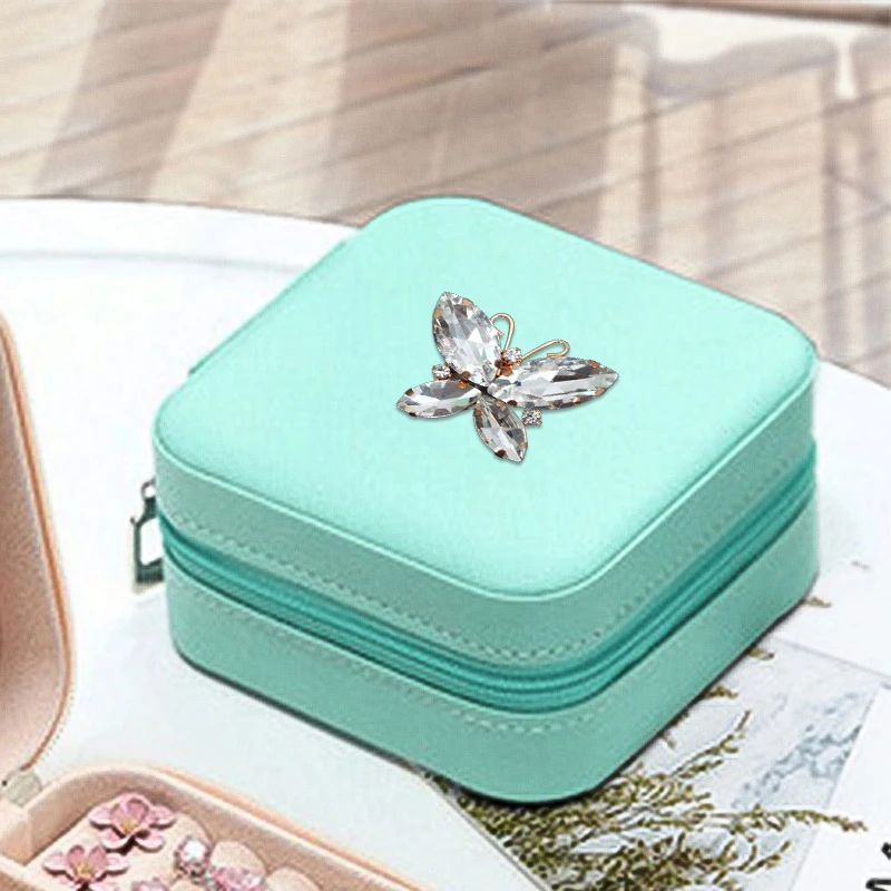 Women's Leather Jewelry Organizer Display Travel Jewelry Case Boxes Fashion Girls Storage Jewelry Box Holder Gifts 2022 New