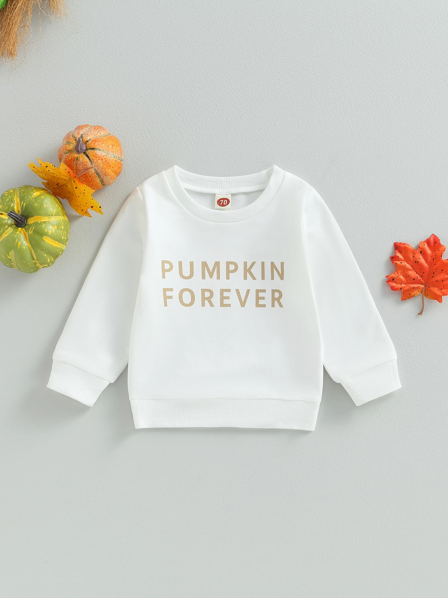 

Очаровательный свитшот Унисекс На Хэллоуин для младенцев-милый пуловер с круглым вырезом и надписью на осень и зиму-идеально