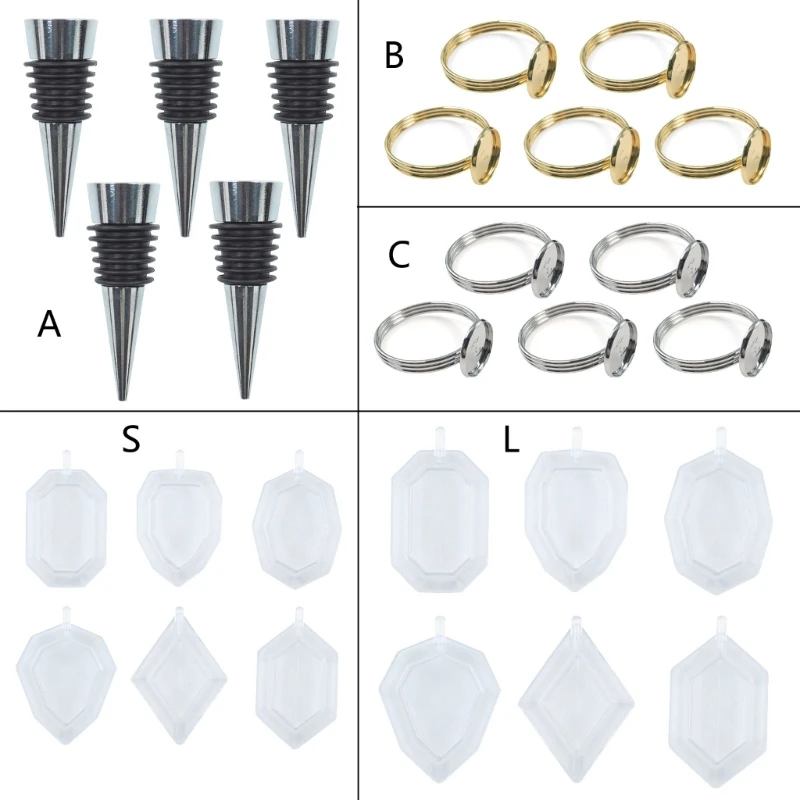 

Epoxy Casting DIY Crafts Silicone Moulds DIY Hand-making Wine Stopper Napkin Rings Accessories for Hand-Making Lover K3ND