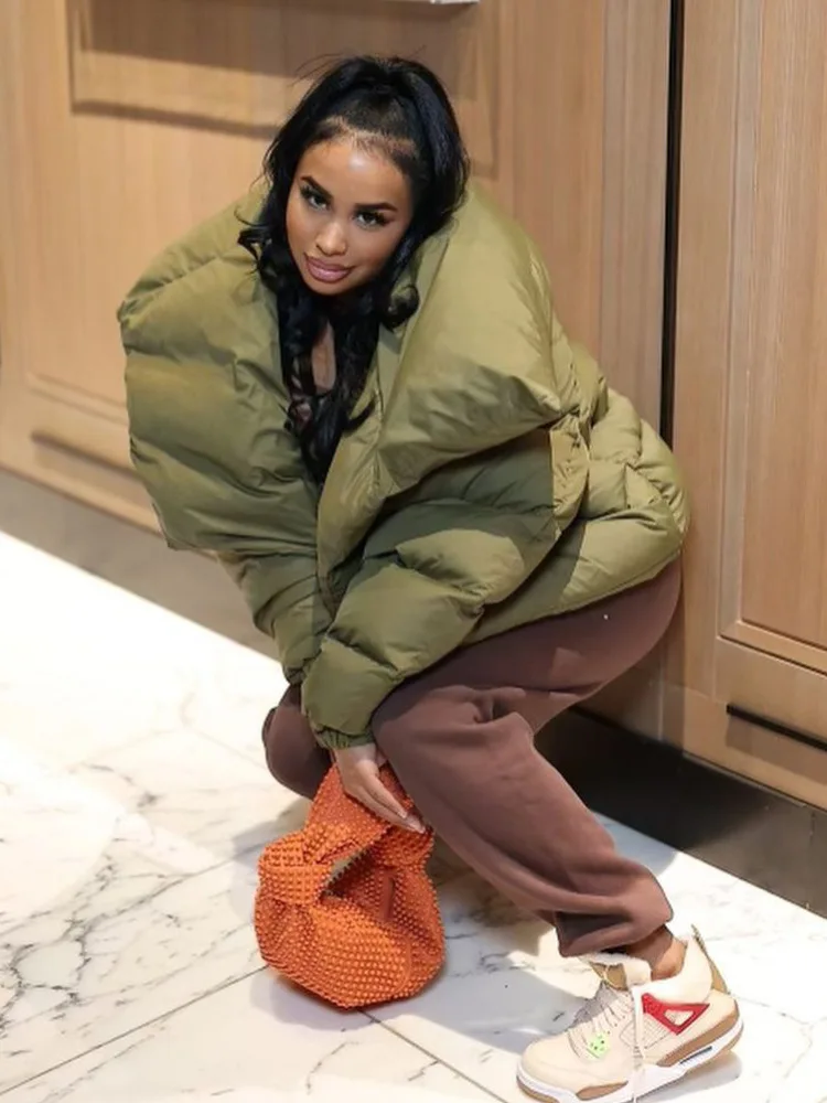 Casual Bread Jacket Puffer Coats 2022 Winter Women Streetwear Y2K Clothes Thick Warm Down Cropped Elegant Puff Parkas