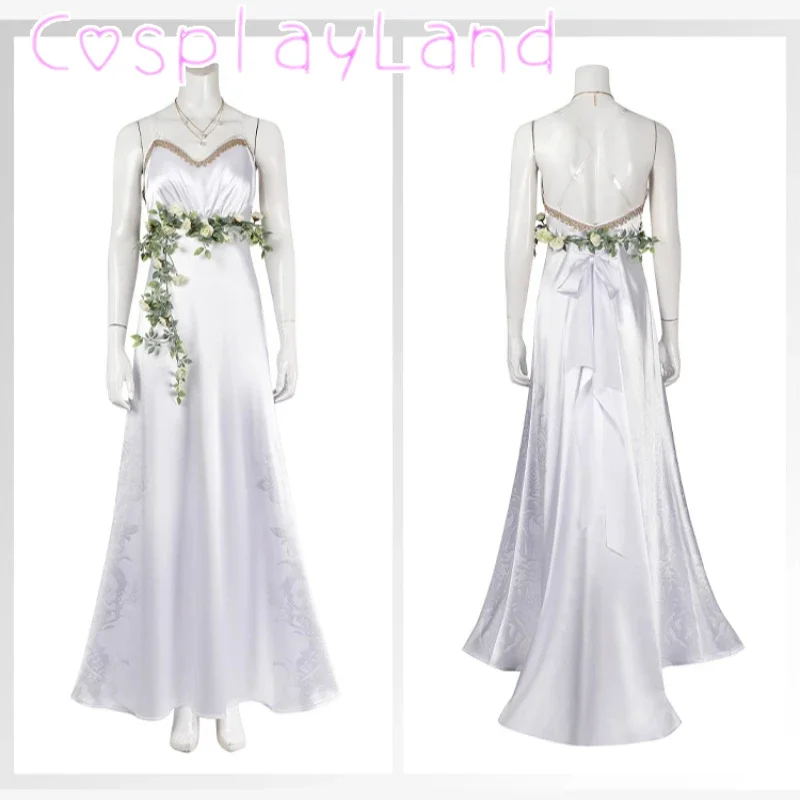 Костюм Алисы для косплея игры FF 7 белое длинное платье аксессуары наряд