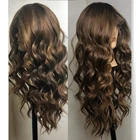 Scheherezade, темно-коричневые волнистые дешевые синтетические кружевные передние парики для черных женщин, 24 дюйма, Длинные безклеевые парики на каждый день