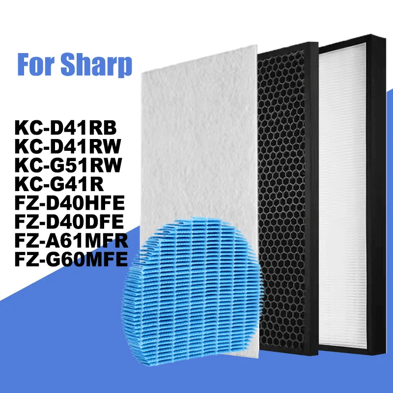 FZ-D40HFE FZ-D40DFE FZ-A61MFR Charcoal Carbon filter HEPA Filter for Sharp Air Purifier KC-D41RB, KC-D41RW, KC-G51RW, KC-G41R