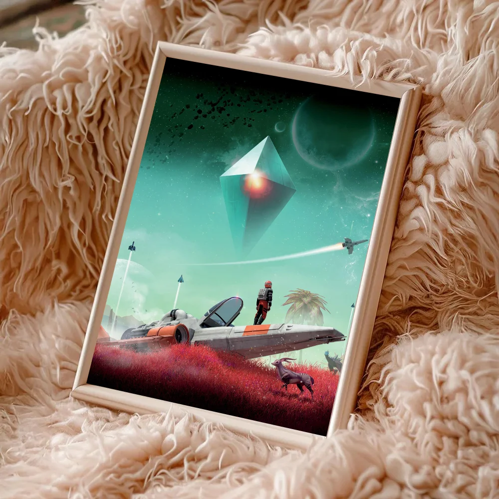

No Man S Sky Space Game самоклеящийся художественный постер Decoracion живопись настенное искусство белая крафт-бумага домашний декор