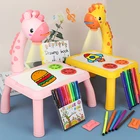 Детский светодиодный проектор, игрушечный стол для рисования, детский стол для рисования, художественные изделия, обучающая игрушка для рисования, подарок на Рождество для девочки