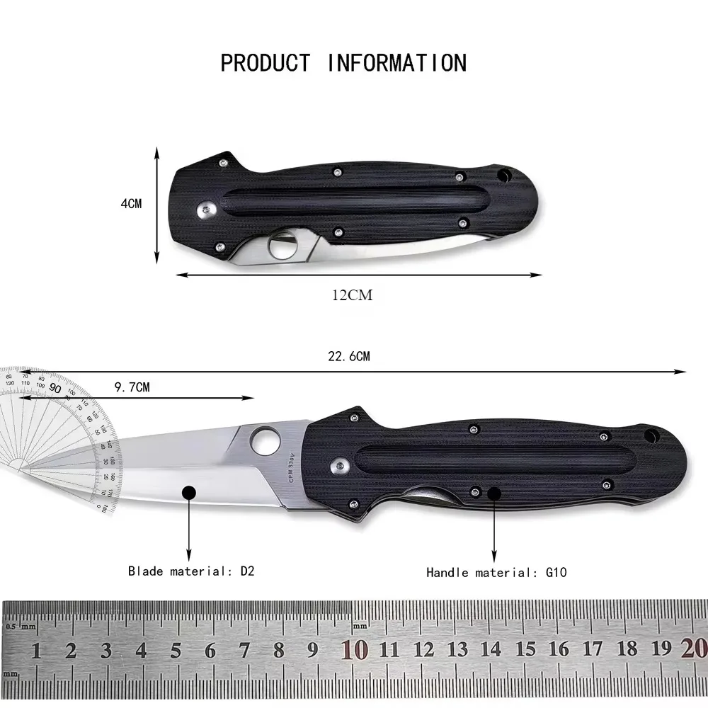 Черный Складной Нож C215 D2 Лезвие Из Высокоуглеродистой Стали G10 Ручка Тактический