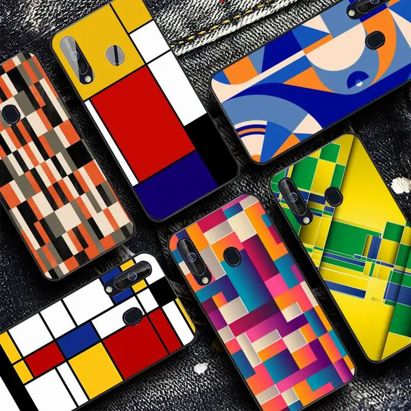 

Bauhaus style abstract piet mondrian Phone Case for Samsung A51 01 50 71 21S 70 31 40 30 10 20 S E 11 91 A7 A8 2018