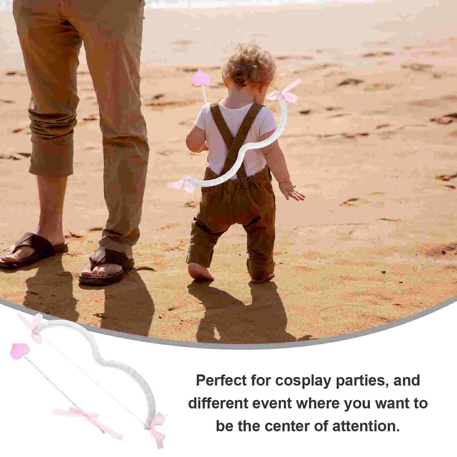 Cupid's Arrow Bow Silver Pink Costume Photo Prop Funny Foam Cosplay Coslay Miss