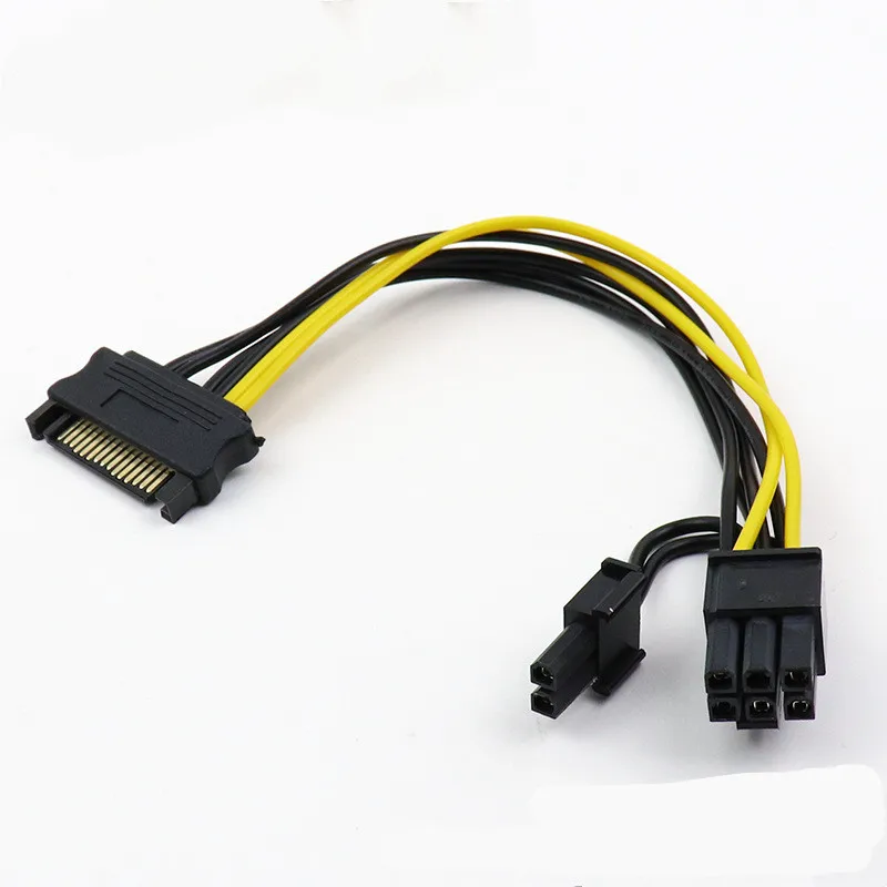 

15 Pin SATA Male to 8 Pin (6+2) PCI-e Power Supply Cable 15Pin SATA to 8Pin PCI Express Adapter for Graphics Video Card 8 inch