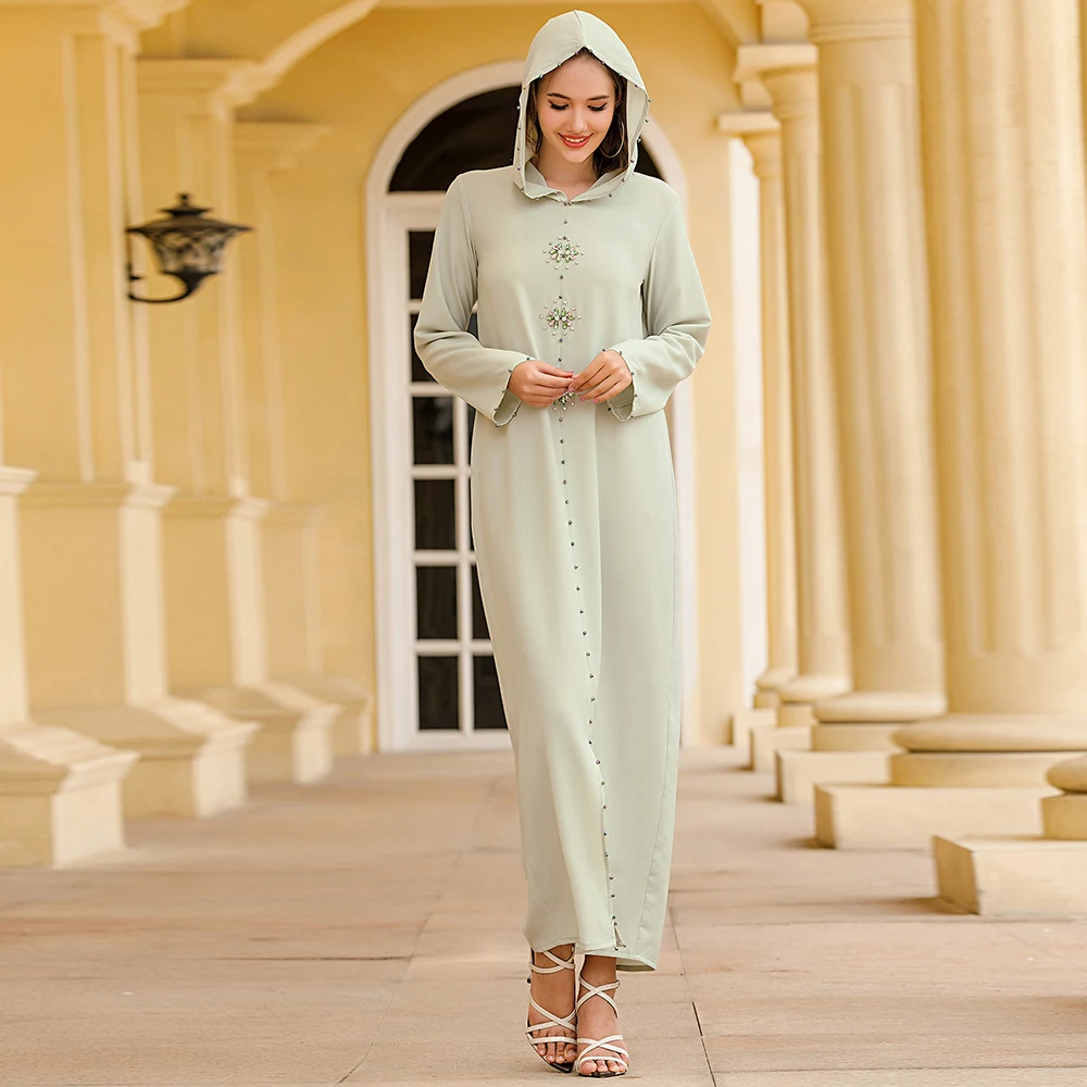 

Женское платье Djellaba, платья Eid Caftan Abaya Дубай, Турция Hijab, мусульманское платье Caftan, мусульманская одежда, платья