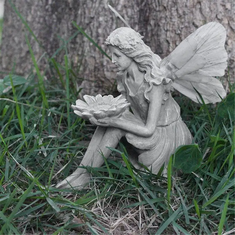 

Solar Garden Statue Solar Power Fairy Sculpture Resin Angel Fairy Statue Landscape Decor Outdoor Garden Decoration