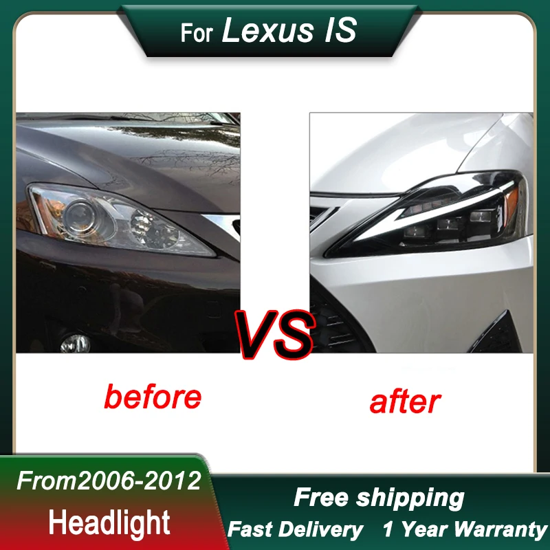 Автомобильные фары для Lexus IS IS300 IS250 2006-2012 полностью светодиодные новый дизайн DRL
