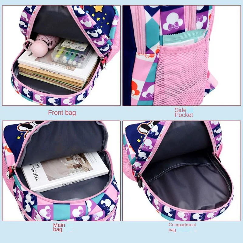 Disney Minnie Schoolbag for Girls Kids Waterproof Durable Kindergarten Students Cute Backpack Free Delivery 2023 New
