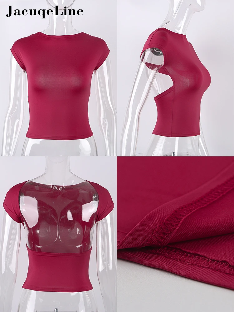 Кроп-топ женский с открытой спиной и круглым вырезом в винтажном стиле |