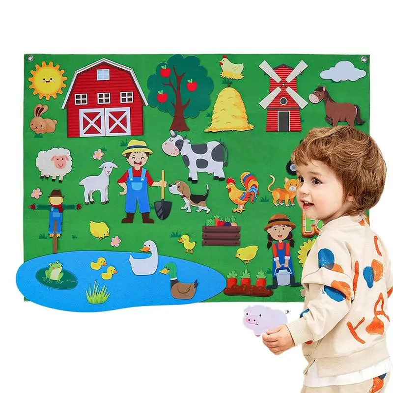 

Felt Board For Toddlers Storytelling Play Set For Kids Wall Learning Activity Preschool Shapes Teaching Aid Interactive Play Kit