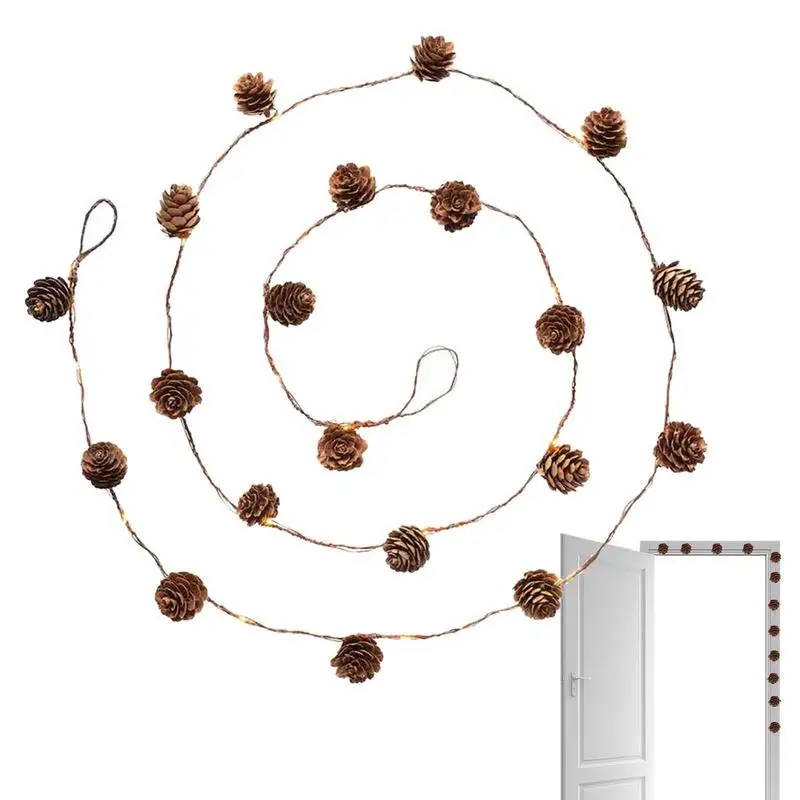 

Рождественская сосновая лампа, 20 сказочных гирлянд, Рождественское украшение из сосновой сосны, рождественские украшения для вечеринки, ве...