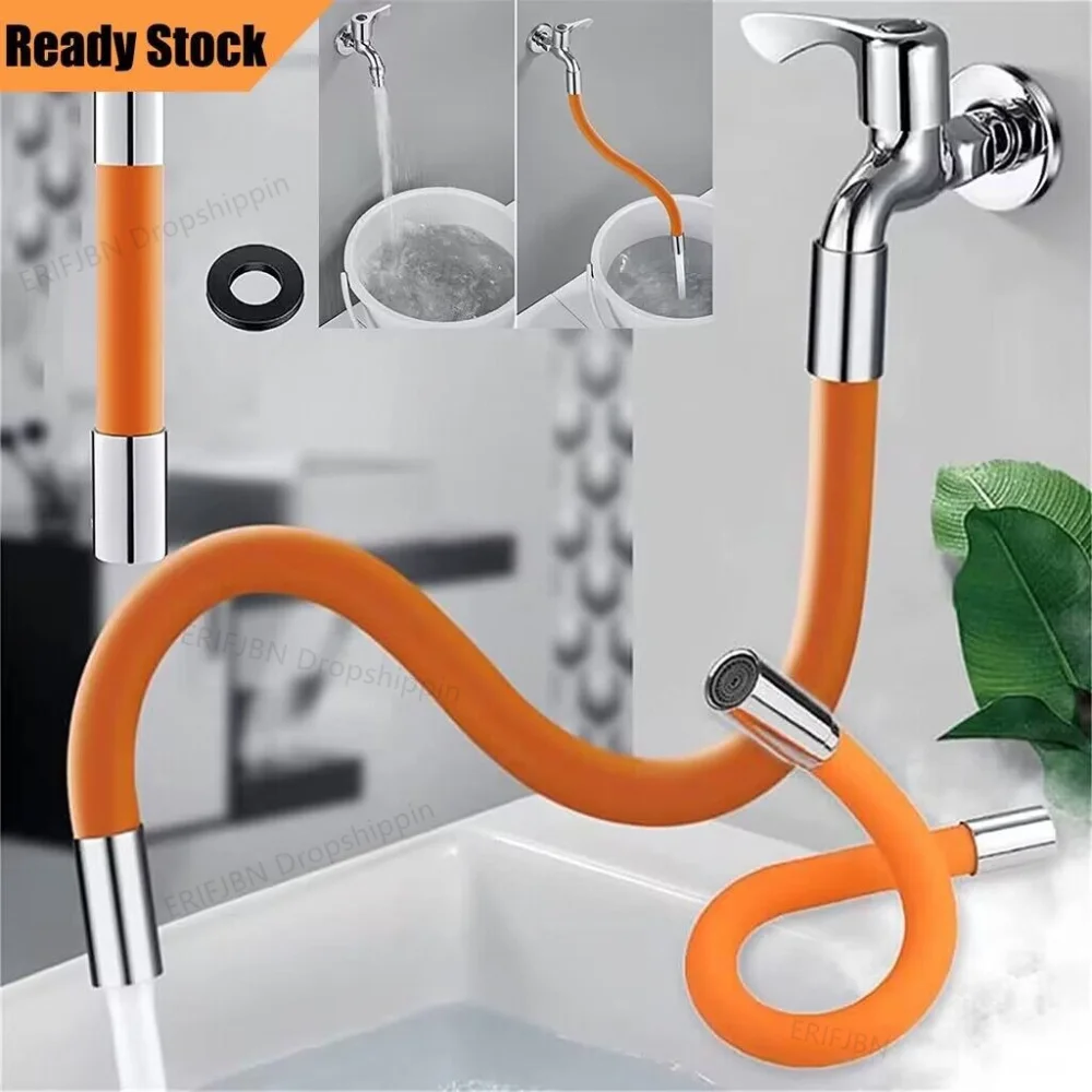 

New Kitchen Faucet Extension Hose 360° Rotate Bending Faucet Extender Bathroom Wash Basin Water Saving Tap Filter Extension Tube