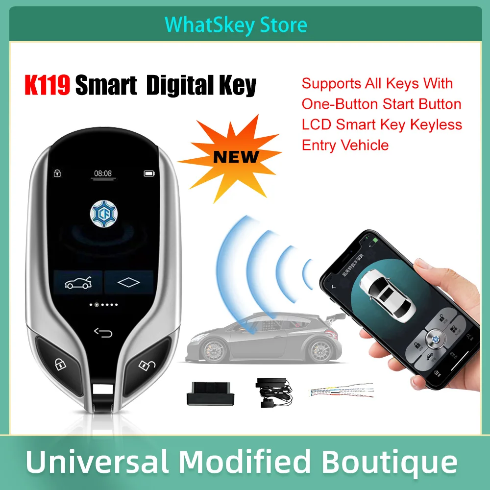 

New For Maserati Style K911 LCD Smart Key PKE Keyless Entry System Anti-Lost For BMW/Benz For VW For Kia Work with Mobile Phone