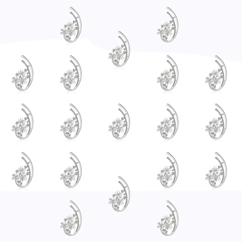 

19Pcs Summer Dress, Gift Flower Brooch With Good Accessories, Ladies Rhinestone Suit, Elegant Brooch