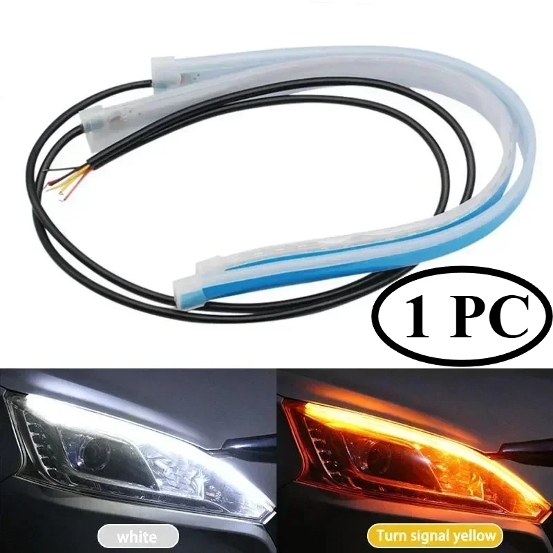 

45/30 см автомобильные DRL гибкие водонепроницаемые фары светодиодные ленты универсальные авто фары RGB указатель поворота желтые стоп-сигналы