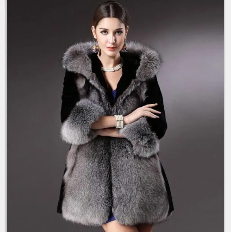 Wholesale Foreign Trade Korean Women's Autumn and Winter Women's Imitation Fox Fur Coat Fur Coat