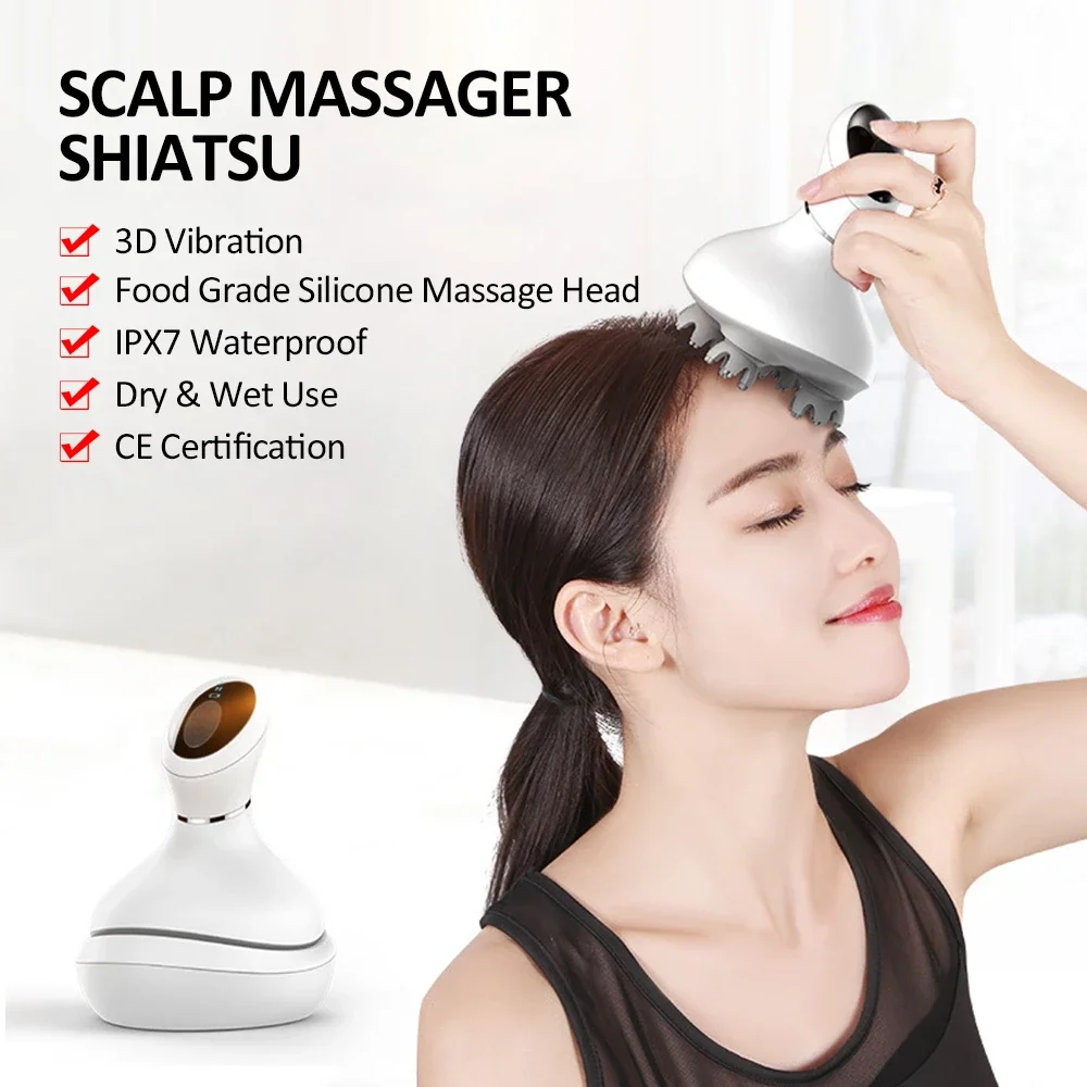

NEW Electric 3D Head Massager Waterproof Scalp Kneading Roller Hair Growth Prevent Hair Loss Body Muscle Relaxing Massage Roller