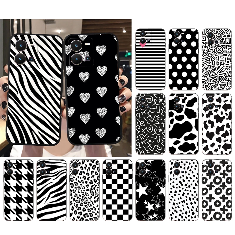 

Cow zebra Leopard Black Art Phone Case For VIVO Y53S Y33S Y22S Y11S Y31 Y21 Y70 Y20 Y21S Y72 Y35 Y51 Y01 V23E V21 V23 V21E Case