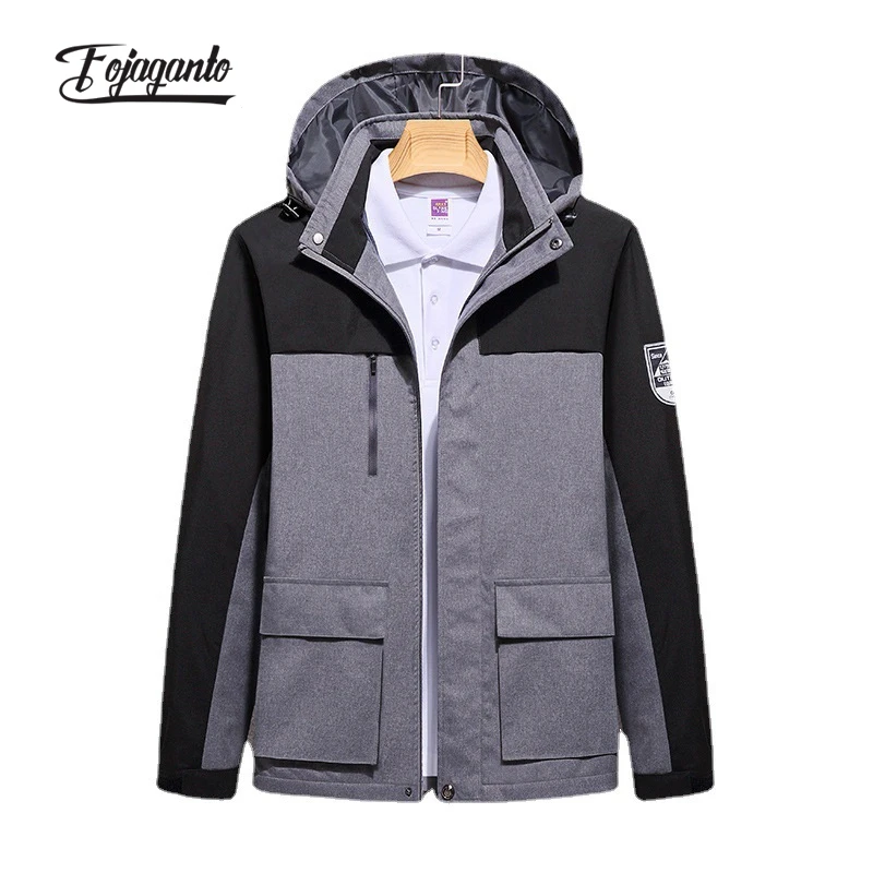 Куртка FOJAGANTO мужская с капюшоном тонкая водонепроницаемая Спортивная уличная