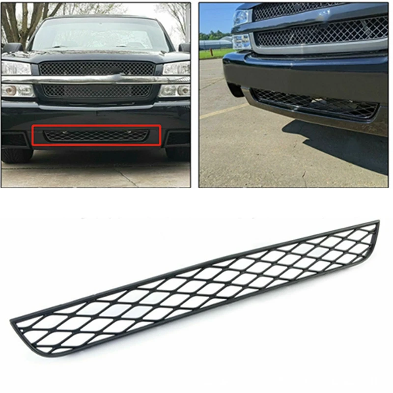 

Car Front Lower Bumper Middle Net For Chevy Silverado 1500 2013-2016 Anti Dust Inner Vent Grille Cover Dark Grey