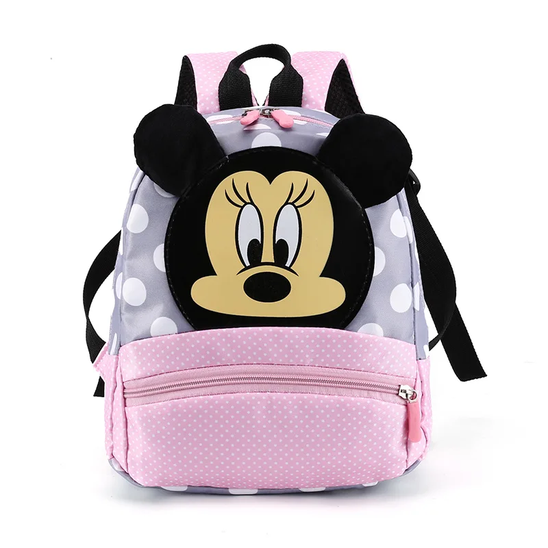 Disney  Cartoon Mickey Minnie Backpack  Baby Boys Girls  Mickey Mouse Children Lovely Schoolbag Kindergarten Kids Toys