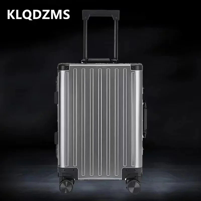 KLQDZMS Деловой чемодан 20 &quot24" 26 &quot28 дюймов полностью алюминиевый магниевый сплав