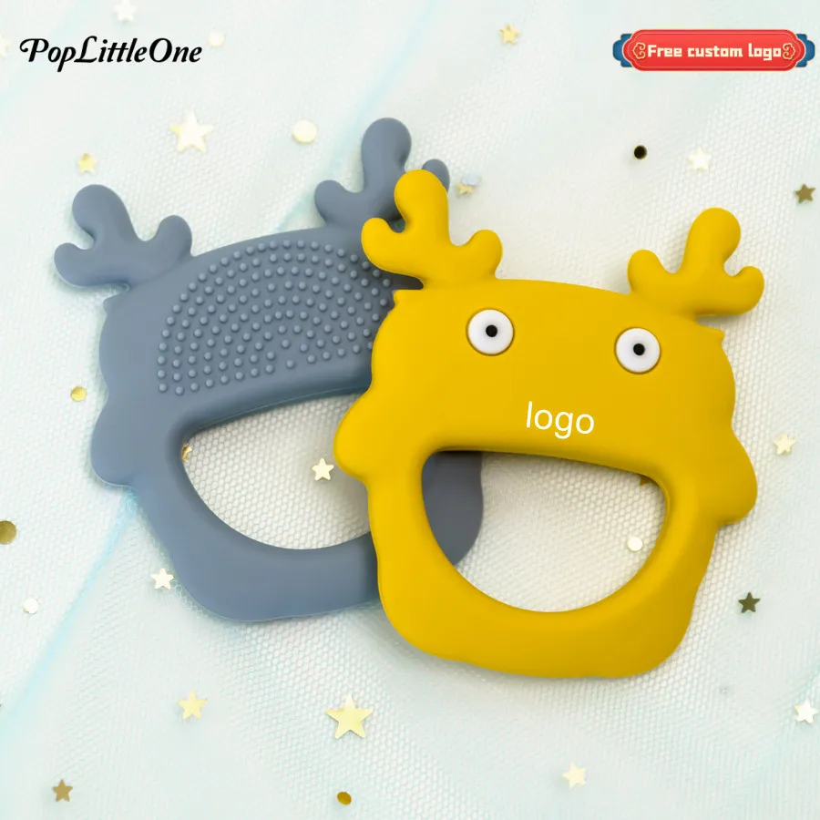 

Poplittleone Free Custom Animal Silicone Teethers Baby Toy Newborn Teething Molar Gadget Teeth Nursing Gifts Baby Accessories