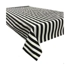 Zeren домашняя черно-белая полосатая скатерть для стола без заботы 140x180 см
