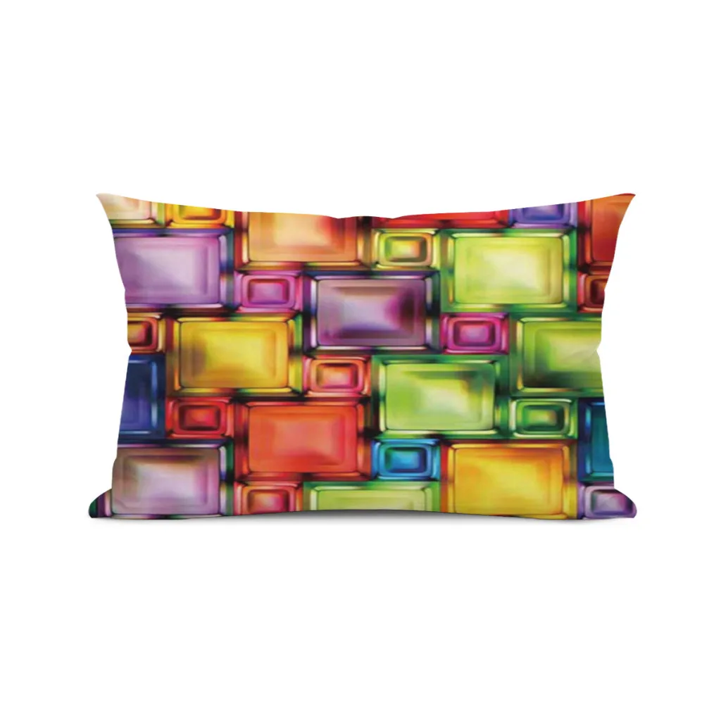 

Rainbow-Print-Rectangular Cushion Cover 30x50 Polyester Pillowcase Decorative Sofa Cushions Pillowcover Home Decor Pillow Cases
