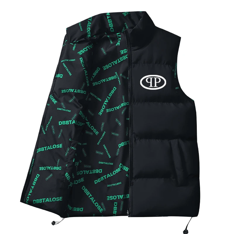 2024 nouveau жилет с двойным лицом pour hommes veste sans manches chaleur ample épais en coton grande taille hiver