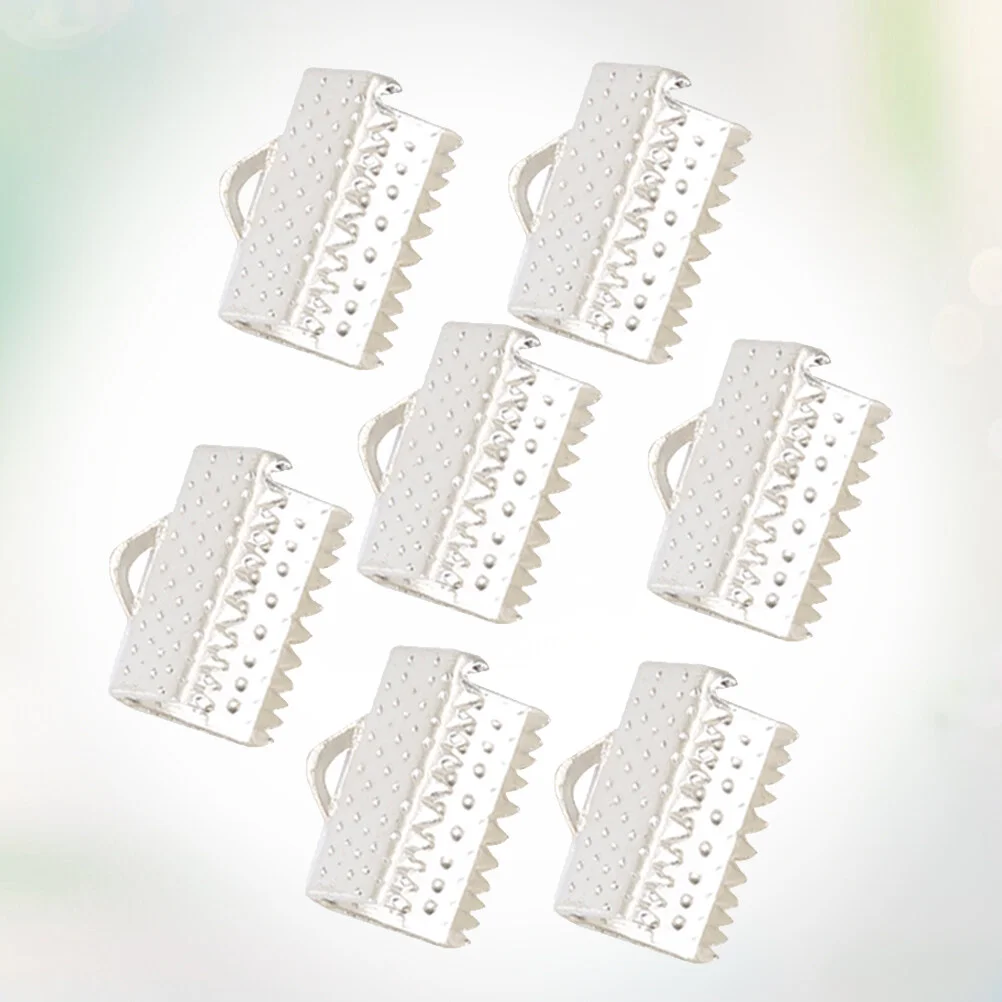 

100 PCS Bracelets Plated Ribbon Ends Fastener Clasps Jewelry Buckles Cord