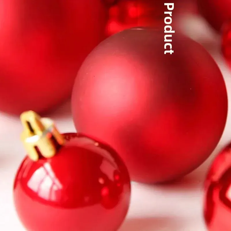 Christmas Decorations 3-10cm Red Plastic Ball Tree Atmosphere Hanging Ornaments Small Decorative Pieces Mini Models