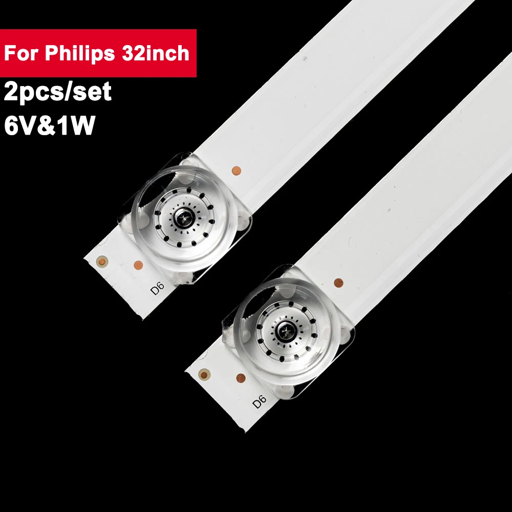 

2Pcs/set 32in 570mm LED Backlight Strip for Philips 6led Square Lens 32M3080/60 32PHF5664/T3 32PHF5055/T3 DH-LM32-F200 32HS534AN