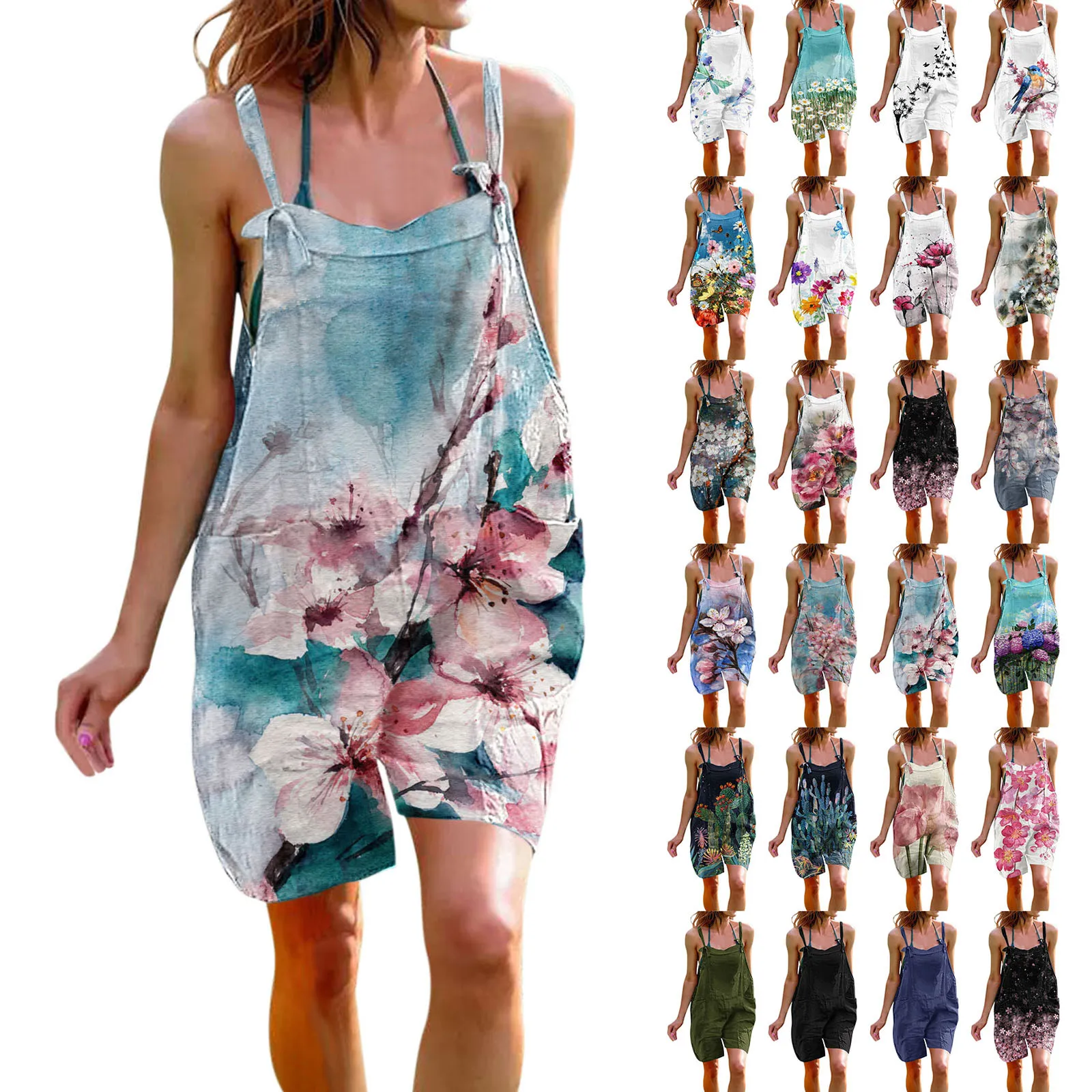 

Женский свободный комбинезон на бретелях-спагетти, с длинным рукавом