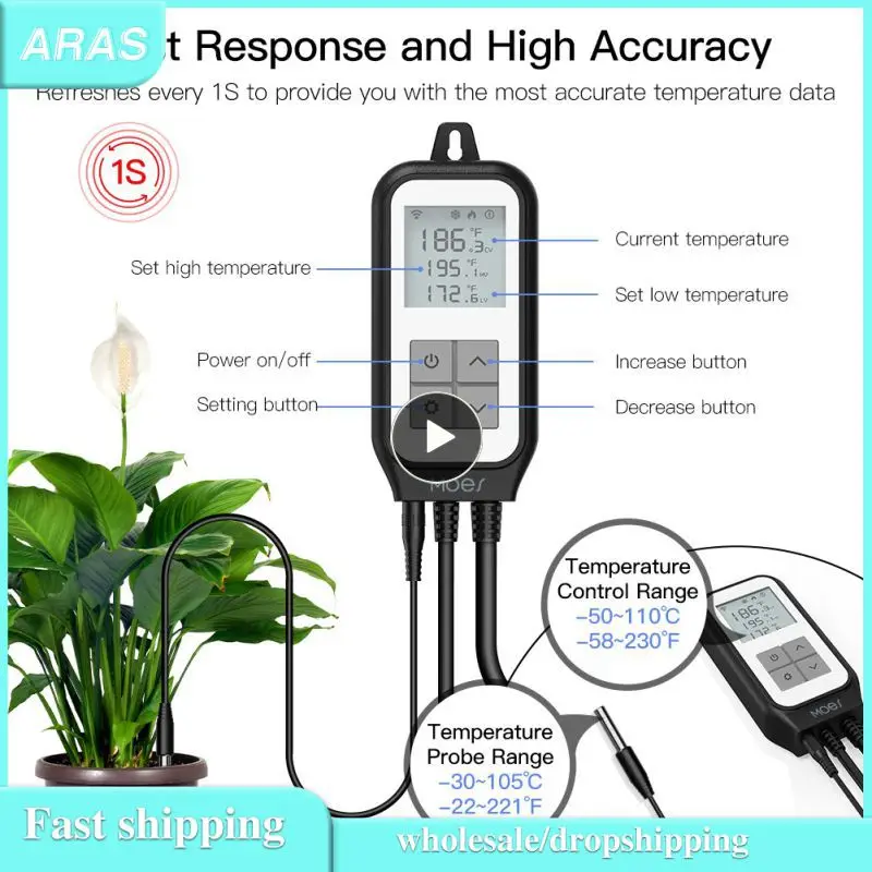 

1/2/3PCS WiFi Digital Temperature Thermostat Outlet Plug Heating Cooling Mode Carboy Aquarium Home Brewing Tuya Smart Life App