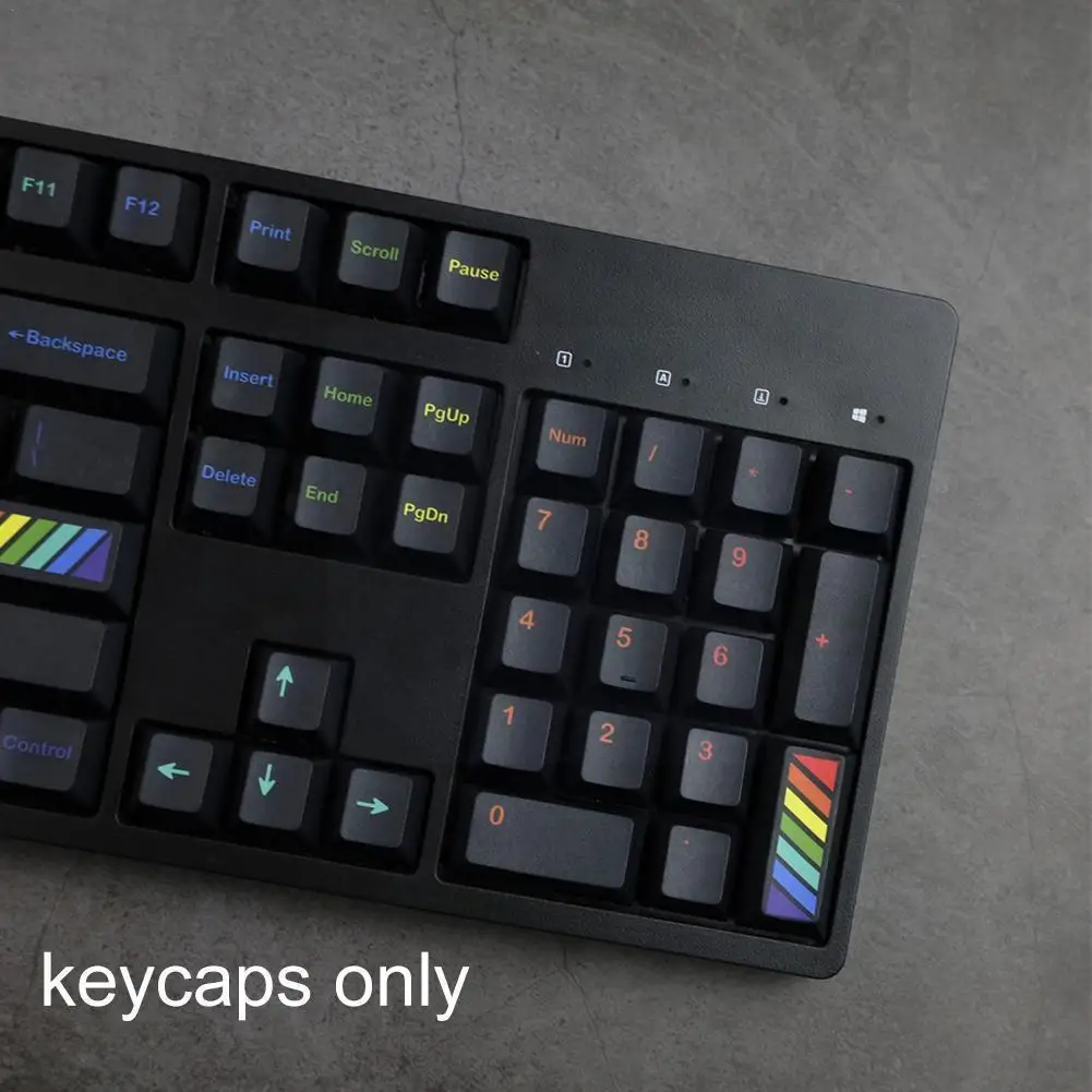 

140 Keys GMK Midnight Rainbow Keycaps Profile PBT Dye Keyboard 7U 6.25U Mechanical Sublimation Spacebar Keycap K9S1