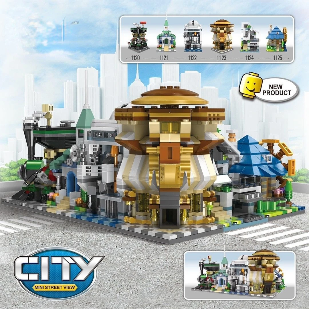 

Mini Building Blocks City View Scene Coffee Shop Retail Store Architectures Model Assembly Toy Christmas Gift for Children Adult