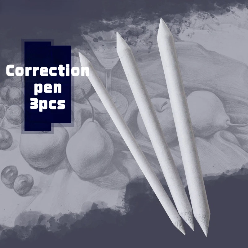 

3pcs/set Profession Correction Pen White Pencil For Drawing Double Drawing Pencils Art Painting Solid Sketch Pens Art Supply