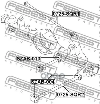 Сайлентблок заднего продольного рычага Suzuki Grand Vitara/Escudo sq416/sq420/sq625 1998-2006 febest art. SZAB-013 подвеска стальная.