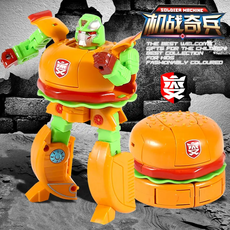 

Action Figure Simulated Hamburger French fries Transformation Robot Toys Deformation Food Play Kids birthday Gift Education Toy